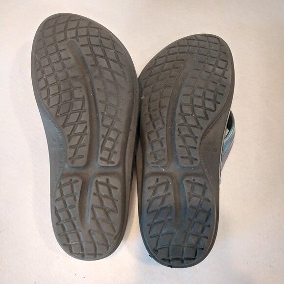 OOFOS Flip Flop Thong Sandal Womens 7 Atlantis Blue OOlala Luxe Recovery - Picture 11 of 11